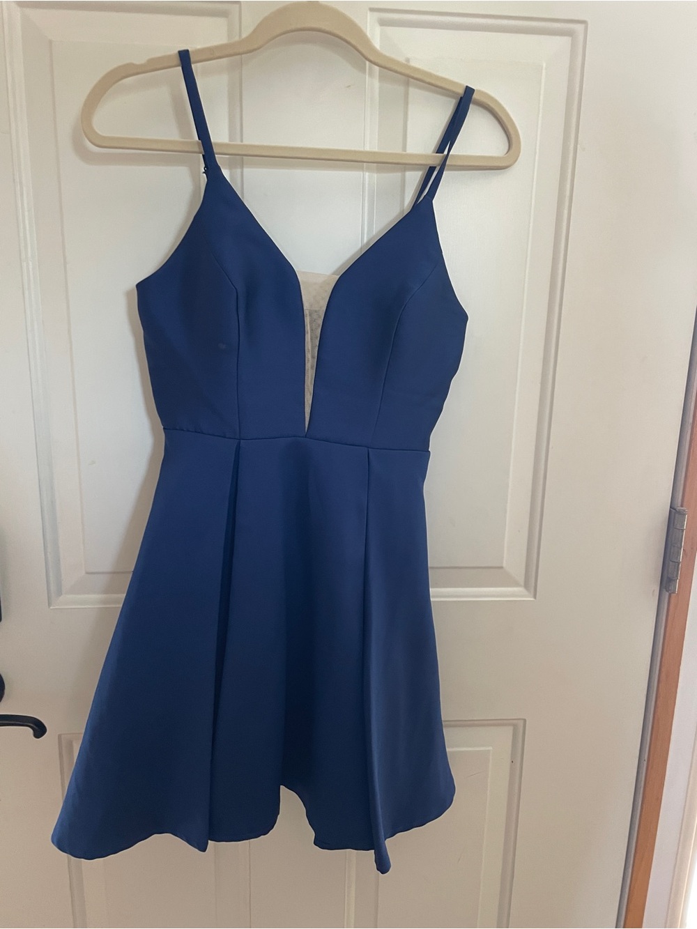 Speechless Cobalt Blue Spaghetti-Strap Fit & Flare Dress